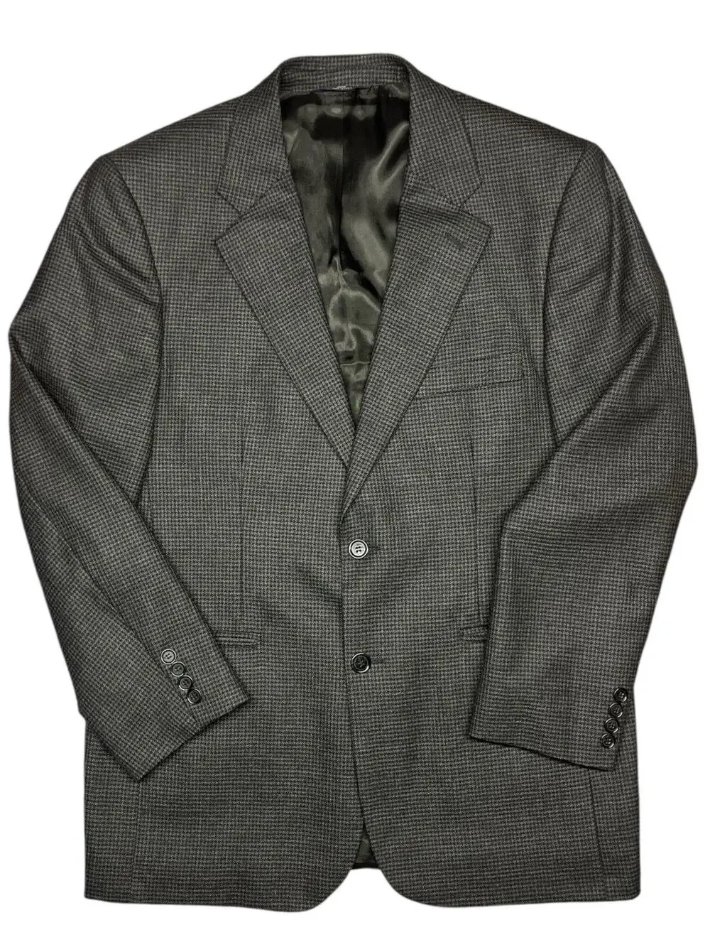 Vintage Brooks Brothers Wool Cashmere Micro Check Blazer Men’s 40R Made in Chile